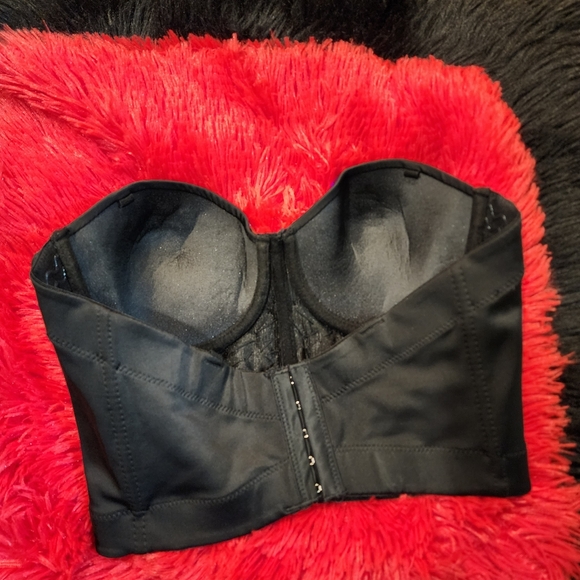 Black Rhinestone Bedazzled Bustier Corset Women's Size M (runs small) - Picture 2 of 15